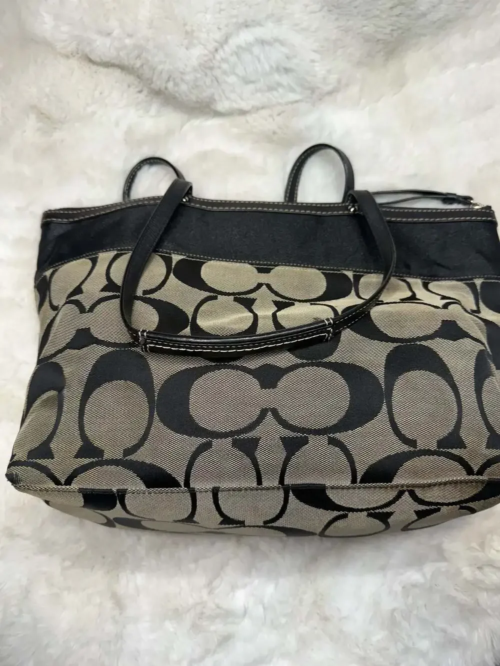 Coach Signature Canvas and Leather Tote Bag